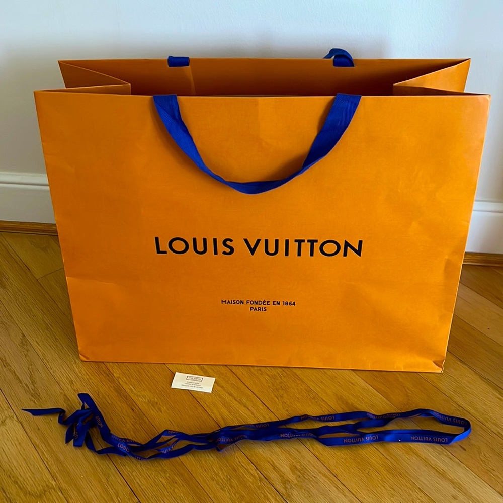 Authentic Extra Large Louis Vuitton Gift Bag, ribbon and little card